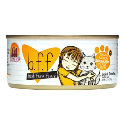 Best Feline Friend Weruva BFF Soulmates Recipe Tuna & Salmon in Aspic Adult Wet Cat Food, 5.5 Oz (Pack of 8)