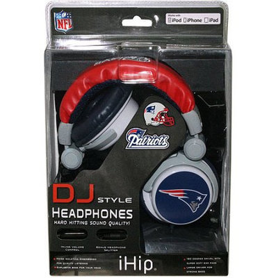 iHip NFL Officially Licensed DJ Style Headphones - New England Patriots