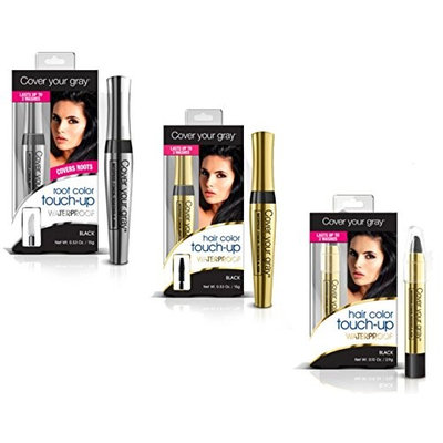 Cover Your Roots Waterproof Gray Coverage Variety Pack - 3 Piece Set, Black