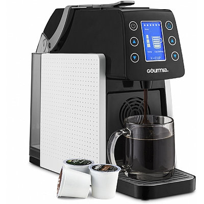 Gourmia® 1-Touch K-Cup Espresso/Coffee Capsule Machine with Milk Frother in White