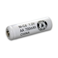 AA Size Rechargeable Battery 700mAh NiCd 1.2V Button Top Cell