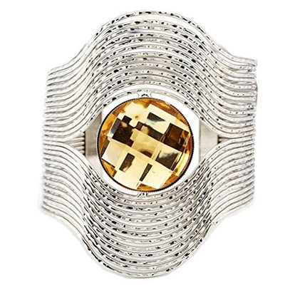 Personality stripes round gemstone opening bracelet
