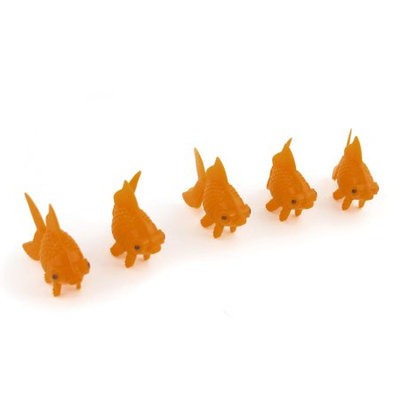 5 Pcs Orange Artifical Floating Float Tropical Fish Decor for Aquarium Tank