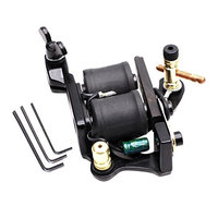 Homyl Professional Tattoo Machine Lettering Tool, Tattoo Liner Shader Motor Supply with 10 Coils + 3 Adjustable Grips Accessoires