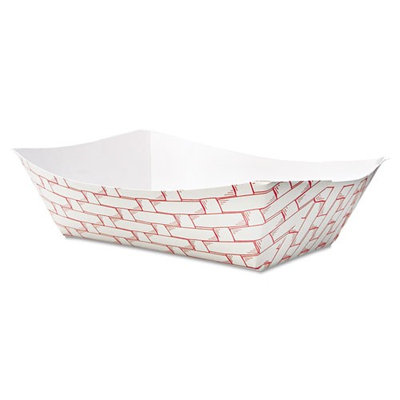 Boardwalk Paper Food Trays Red Weave Food Trays, 3