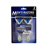 Men'S 6 Blade Soft Shave Disposable Razors (Pack Of 4)