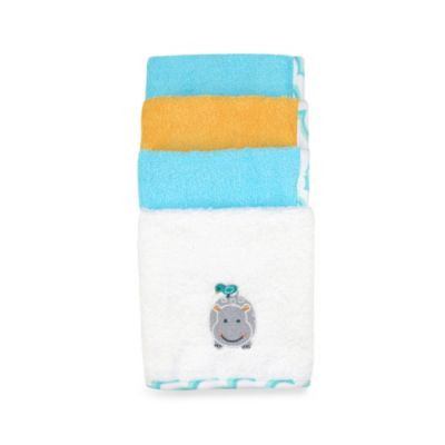 Just Bath 4pk Woven Washcloth Set - Love to Bathe-Hippo