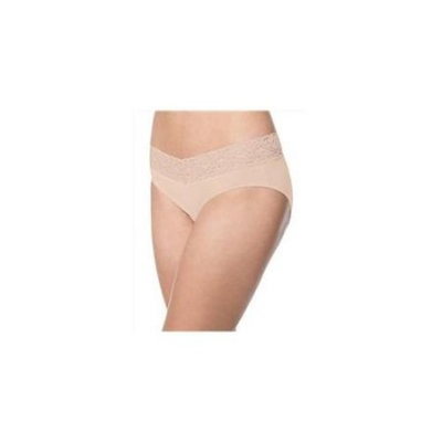 Barely There Invisible Look Women`s Lace Waist Hipster, 2497, 8, Soft Taupe