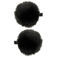 Capelli New York Ladies 2 Pack Pom Clips Black One Size