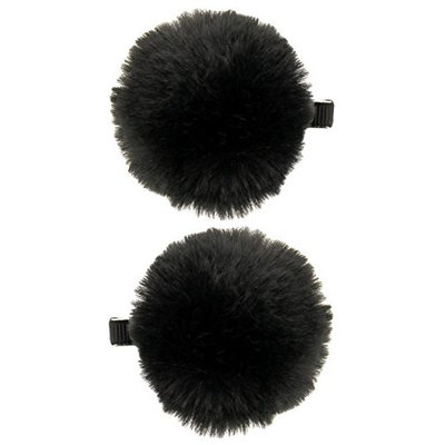 Capelli New York Ladies 2 Pack Pom Clips Black One Size