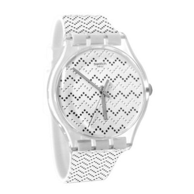 Swatch SUOK118 Wavey Dots White Grey Silicone Rubber Watch