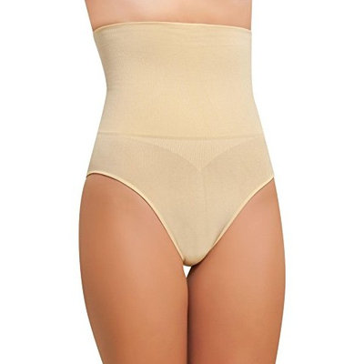 NBB Women's Seamless Hi-Waist Tummy Control Body Shaper Slimming Shapewear Pants Beige Large