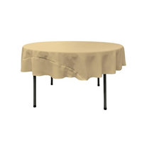 LA Linen TCpop72R-KhakiP03 Polyester Poplin Tablecloth Khaki - 72 in. Round