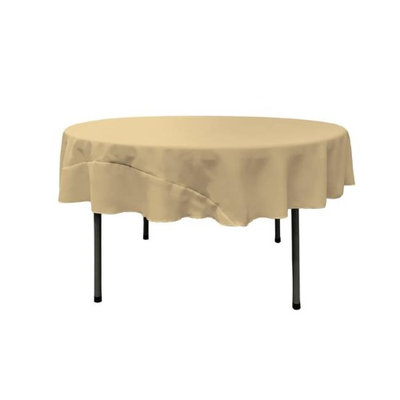LA Linen TCpop72R-KhakiP03 Polyester Poplin Tablecloth Khaki - 72 in. Round