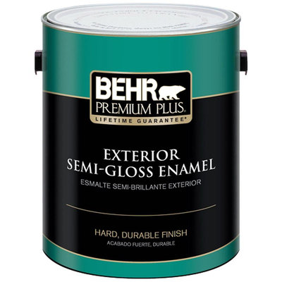 Interior Paint, Exterior Paint & Paint Samples: BEHR Premium Plus Paint 1-gal. Ultra Pure White Semi-Gloss Enamel Exterior Paint 505001