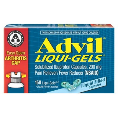 Advil® Liqui-Gels Easy Open Cap Pain Reliever/Fever Reducer Liquid Filled Capsule, 200mg Ibuprofen - 160ct