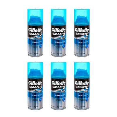 (6-Pack) Gillette Mach3 Shaving Gel Cream Extra Comfort Travel Size 72mL 2.5oz (6 Packs): Beauty