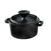 Packnwood 294GSFTC230 8 oz Mini Round Cast Iron Casserole with Lid 3.94 in.