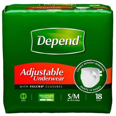 Depend Adjustable Super Plus Absorbency Underwear Small / Medium,