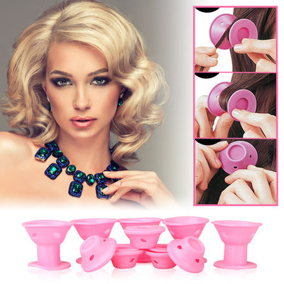 TSV 10PCS Hair Curler Styling Tool Spiral Roller Silicone Curls Magic DIY No Heat Magic