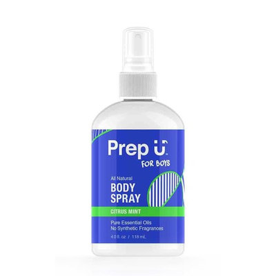 Prep U Body Spray for Boys - All Natural - Pure Essential Oils - Citrus Mint Scent - 4.0 Fl. Oz.