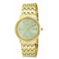 Adee Kaye Unisex Dome 40mm Gold-Tone Steel Bracelet & Case Quartz Analog Watch AK8224-LGG