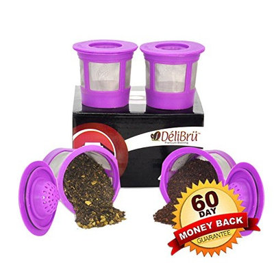 4 Reusable K Cups for Keurig 2.0 & 1.0 Coffee Makers. Universal Refillable KCups, Keurig filter, Reusable kcup, k cup k-cups reusable filter by Delibru BPA FREE