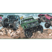 Blue Mountain Wallcoverings Blue Mountain Monster Truck Wallpaper Border