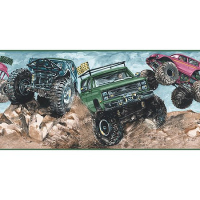 Blue Mountain Wallcoverings Blue Mountain Monster Truck Wallpaper Border