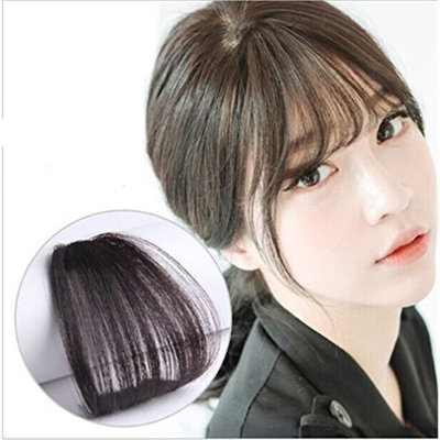 Synthetic Mini Air Bangs Clip in Flat Fake Fringe Straight Hairpieces