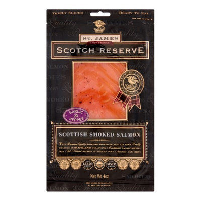 St. James Smokehouse Imported Scottish Salmon, Garlic & Pepper, 4 Oz