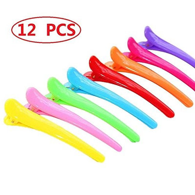 12PCS Professional Non-Slip MultiColor Plastic Hair Clips Duckbill Clips,Duck Teeth Bows Hair Clips,Hairpins,barrette –Ergonomic Grip Crocodile DIY Accessories Hairpins-Hairgrip for Women and Girls