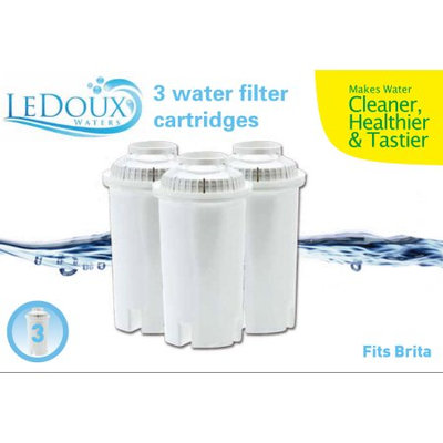 Ledoux Waters 3-Pack Filter 4-Stage Filtration Universal Filter Cartridge For Pitcher