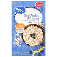 Great Value Instant Oatmeal Blueberries & Cream