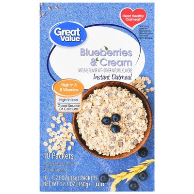 Great Value Instant Oatmeal Blueberries & Cream