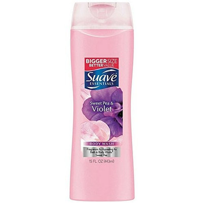 Suave Naturals Body Wash Sweet Pea and Violet 15 oz (Pack of 9)