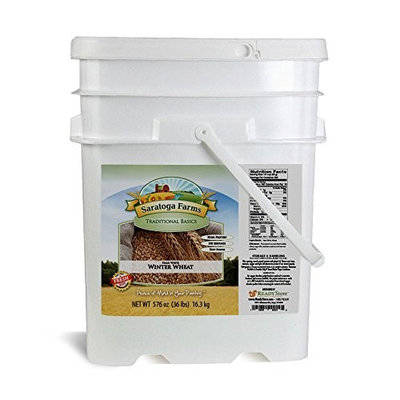 Saratoga Farms Hard White Winter Wheat ValueBUCKET, 5.3-Gallon Bucket, 576oz, Food Storage, Everyday Use, 321 Total Servings