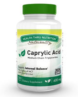 Health Thru Nutrition Caprylic Acid 600mg (200 Softgels) Medium Chain Triglycerides