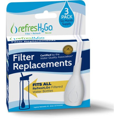 David Shaw Silverware Na Ltd RefresH2go 2010 Replacement Bottle Fillter, Black, Set of 3