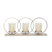 Uma Benzara Charismatic Aluminum Glass Candle Holder