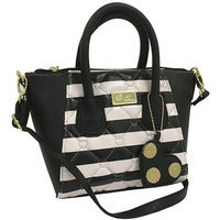 Luv Betsey Pom'n Around Mini Satchel-Black/Silver, Black/Silver