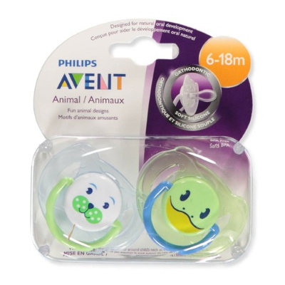 Philips Avent 2-Pack Orthodontic Animal Pacifiers - lime, one size