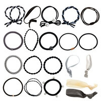 Uviviu small fresh simple personality head rope horse tail rubber band 20 hair with hair ring head hair buckle rubber band elastic rope