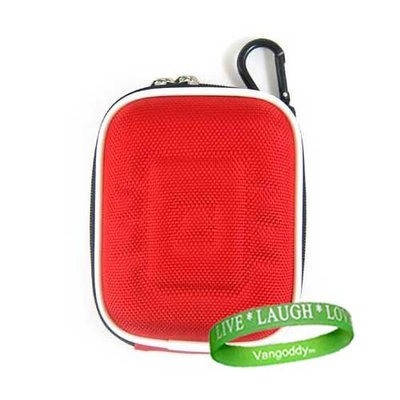 Ruby Red Hard Protector Carrying Case for Polaroid DVF-130 USB Camcorder + VG Wrist Band