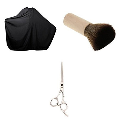 Dovewill Profesional Salon Hair Cutting Scissors Shears + Neck Duster Brush +Barber Hair Cape
