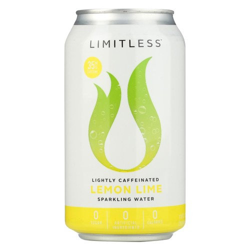 LIMITLESS Lightly Caffeinated Sparkling Water, Lemon Lime ...
