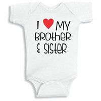 Lil Shirts I Love My Brother and Sister baby Bodysuit~6-12 Months / White