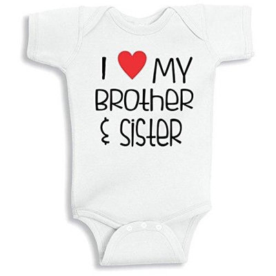 Lil Shirts I Love My Brother and Sister baby Bodysuit~6-12 Months / White