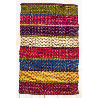 CLM Hudson Herringbone Berry Striped Area Rug