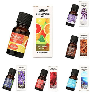 TRENDINAO Aromatherapy 6 Essential Oils, Pure & Natural Therapeutic Grade Scent Skin Care 6/10ML (Violet/Rose/Lemon/Ocean/Sandalwood/Lavender)